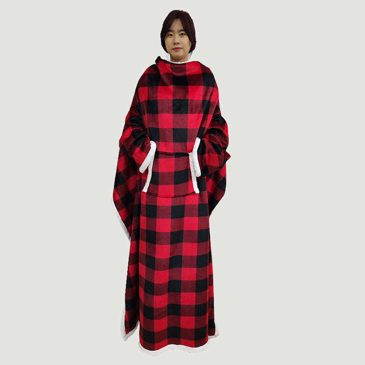 Dame Koseslørd Oversized Poncho Teppet Luvikno