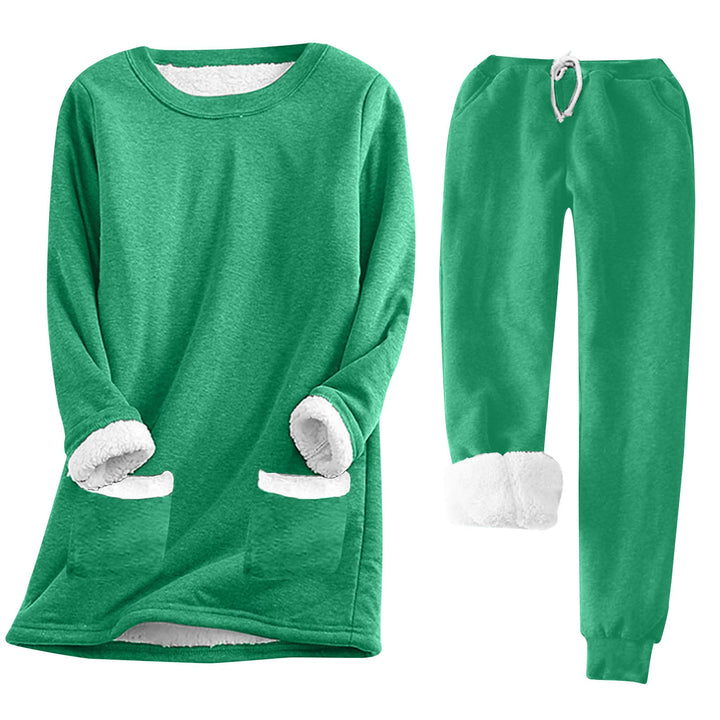 Luvik | Kvinne Myk Lounge Dress med fleece-fôr og praktiske lommer