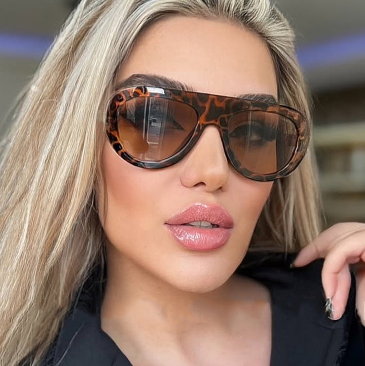 Dame moteriktig oversized solbriller med beskyttende UV-filter Luvikno