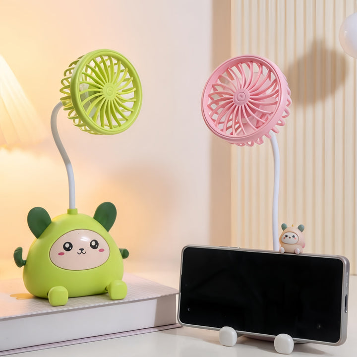 Dame skrivebordslampe med integrert mini-vifte Luvikno