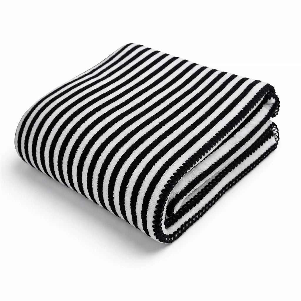Dame varm komfortabel fleece-teppe med elegant stripe-struktur Luvikno