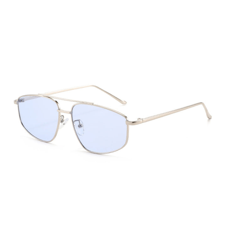 Dame geometrisk solbrille med høykvalitets metallramme og polariserte glass Luvikno