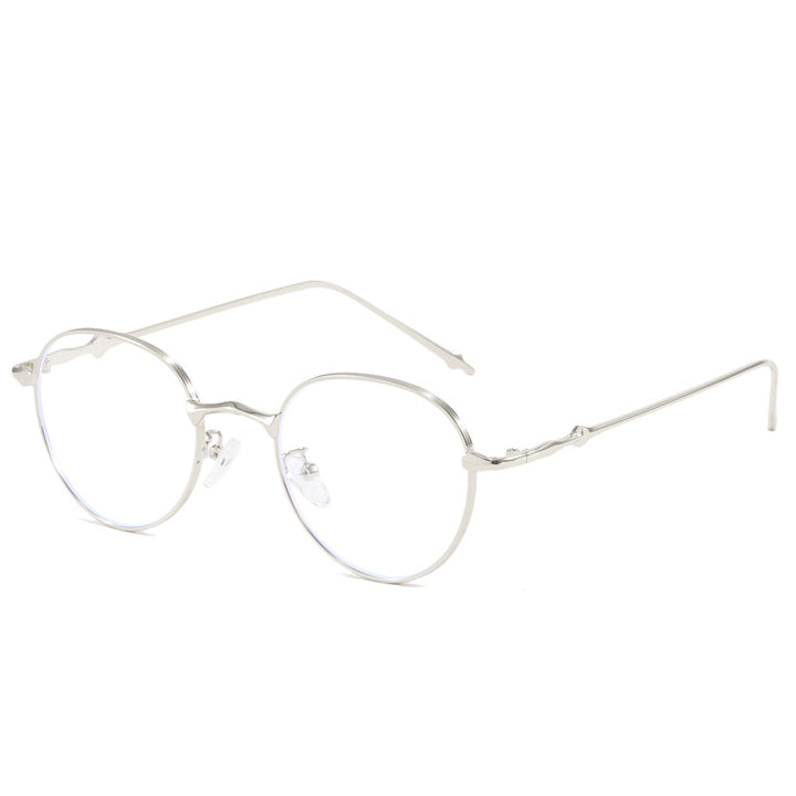 Dame elegante runde solbriller med moderne metallramme Luvikno