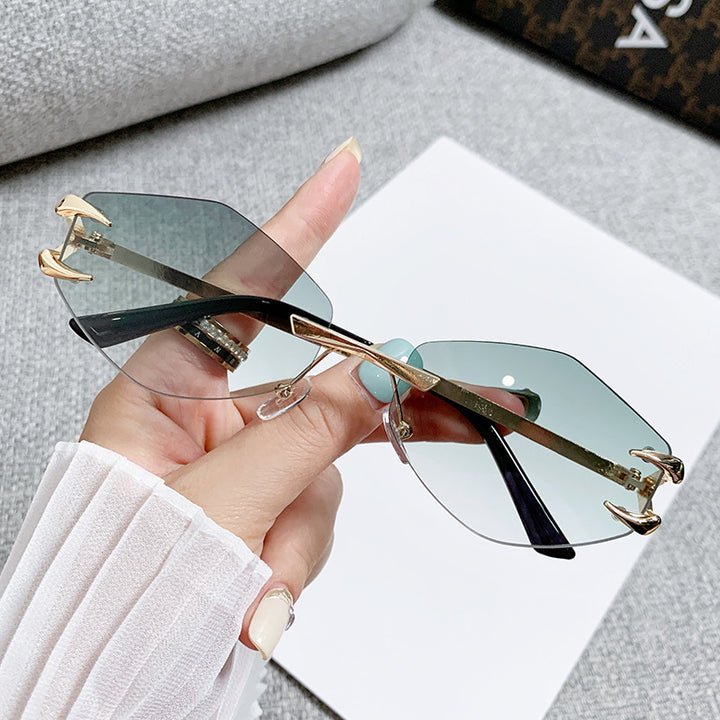 Dame geometrisk oversized solbrille Luvikno