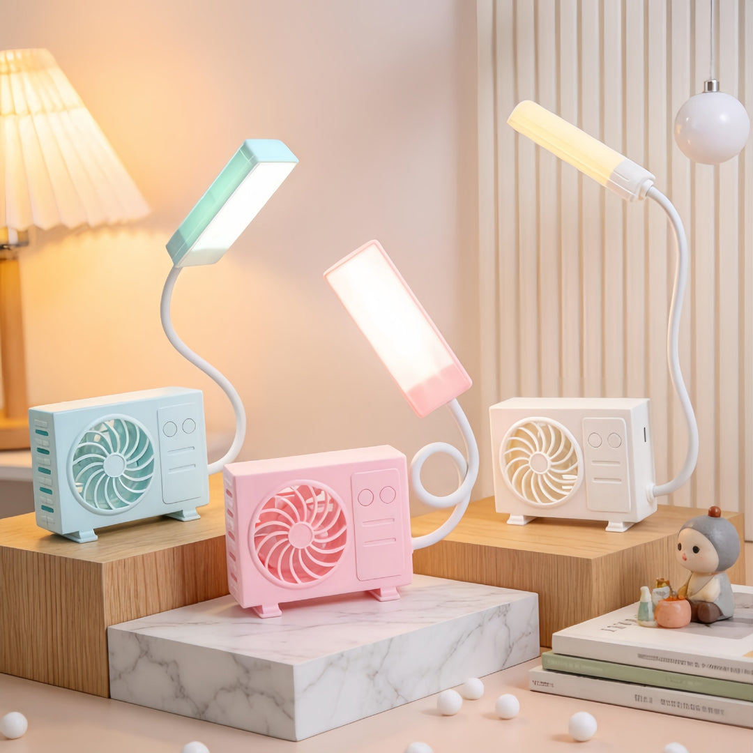 Dame bordlampe med integrert USB-vifte Luvikno
