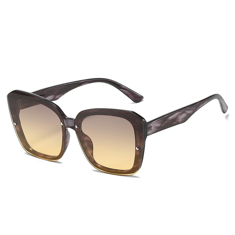 Damer oversized kvadratisk solbrille med sofistikert ramme Luvikno