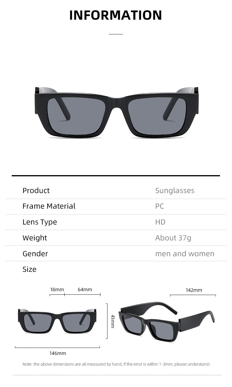 Dame moteriktig rektangulær solbrille i innovativ design Luvikno