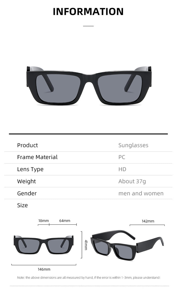 Dame moteriktig rektangulær solbrille i innovativ design Luvikno