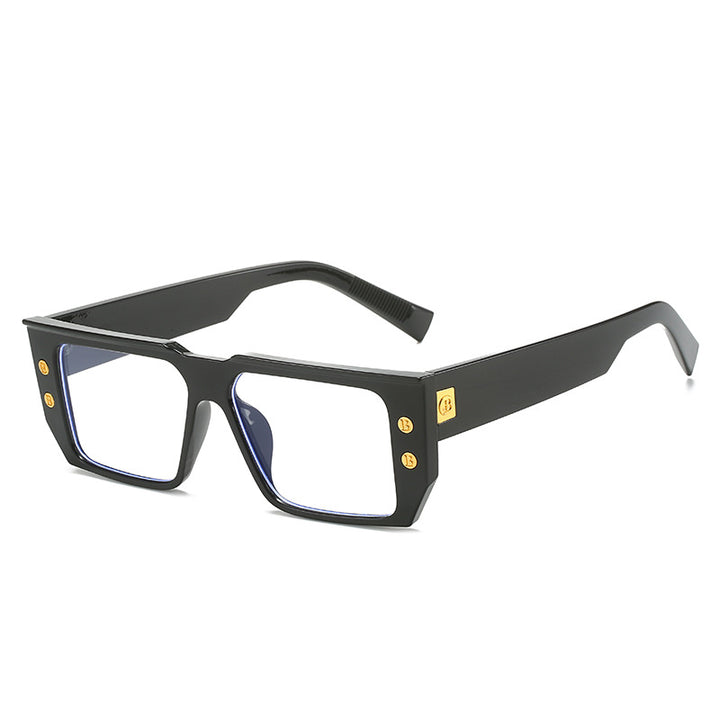 Dame moteriktig klar brille med gyldne detaljer Luvikno