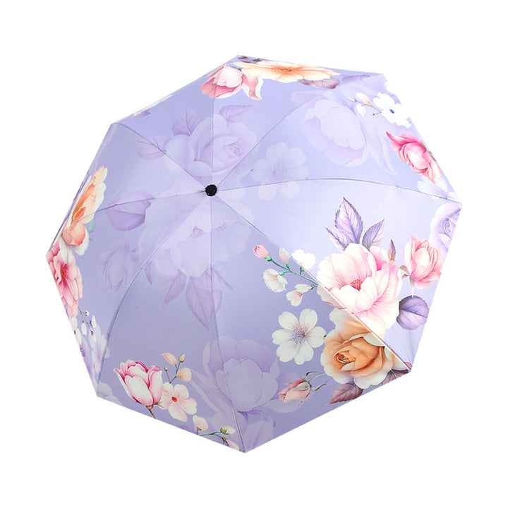 Dame Faltbar Paraply med Elegant Blomsterdesign Luvikno