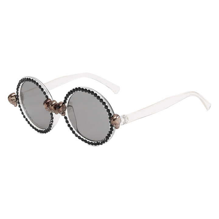 Dame Ekstravagant rund solbrille Luvikno
