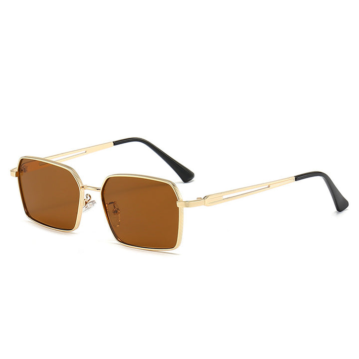 Dame kvadratisk solbrilles med minimalistiske metallaccents Luvikno
