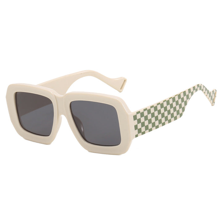 Dame moterik solbrille med kvadratisk design og stilig mønster Luvikno
