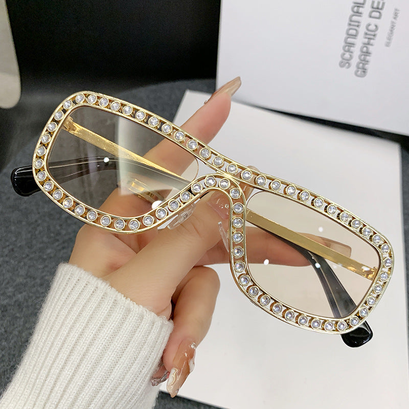 Dame Glamorøs solbrille med glitrende krystallakenter Luvikno