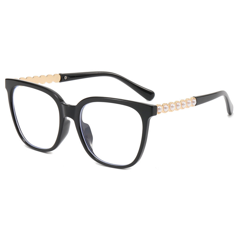 Damer oversized solbriller med elegant perlepynt-dekorasjon Luvikno