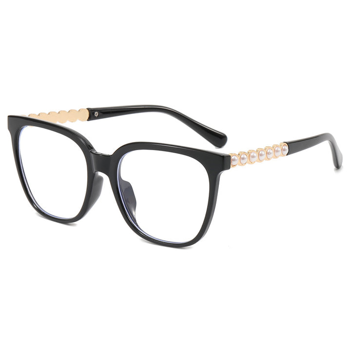 Damer oversized solbriller med elegant perlepynt-dekorasjon Luvikno