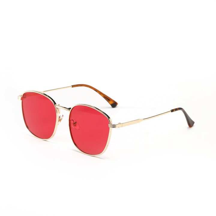Dame modische Hexagon solbrille med luksuriøs metallramme Luvikno