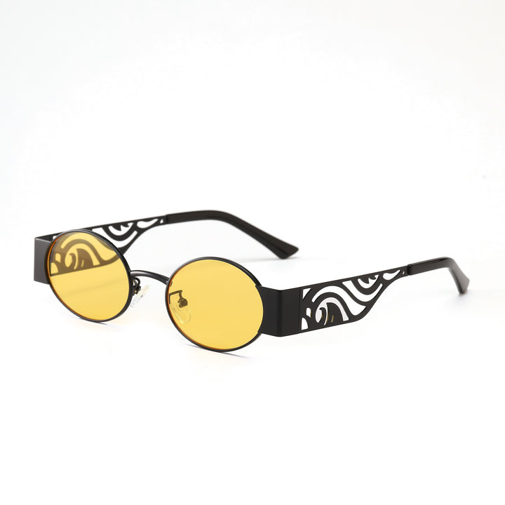 Dame moteriktig rund solbrille med eksepsjonelt design Luvikno