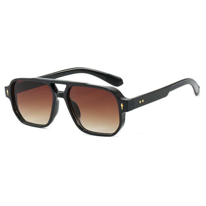 Dame moterik kvadratisk solbrille med luksuriøse detaljer Luvikno
