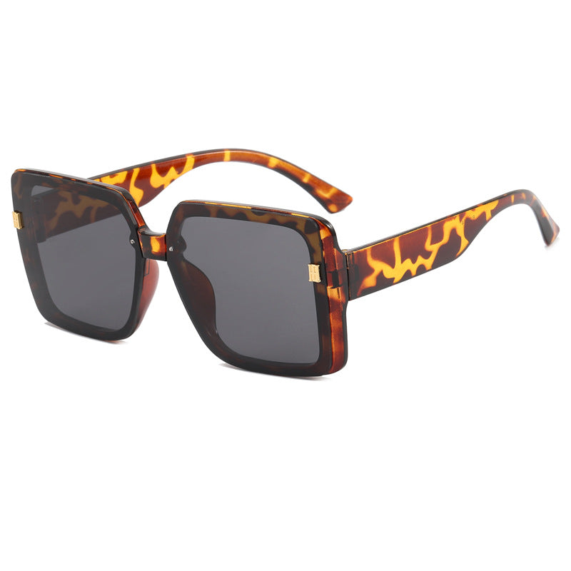 Damer trendy oversized firkantet solbrille Luvikno