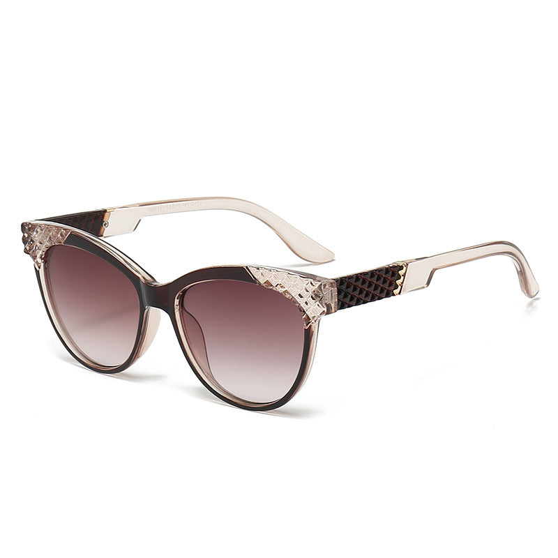 Dame Cat-Eye Solbriller med strukturert ramme og UV-beskyttelse Luvikno