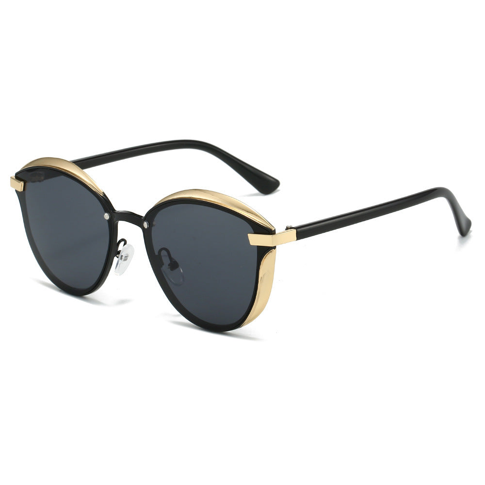 Dame solbrille med luksuriøs metallramme og harmonisk kontur Luvikno