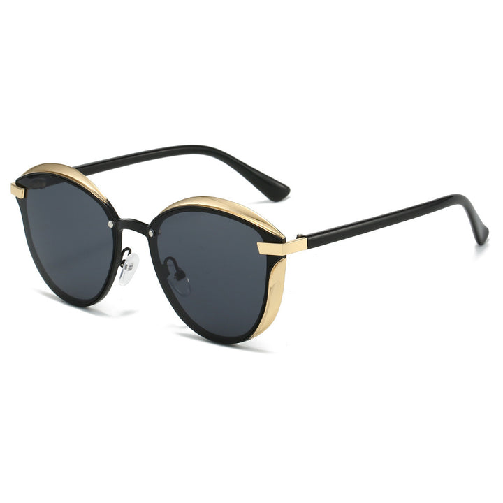 Dame solbrille med luksuriøs metallramme og harmonisk kontur Luvikno