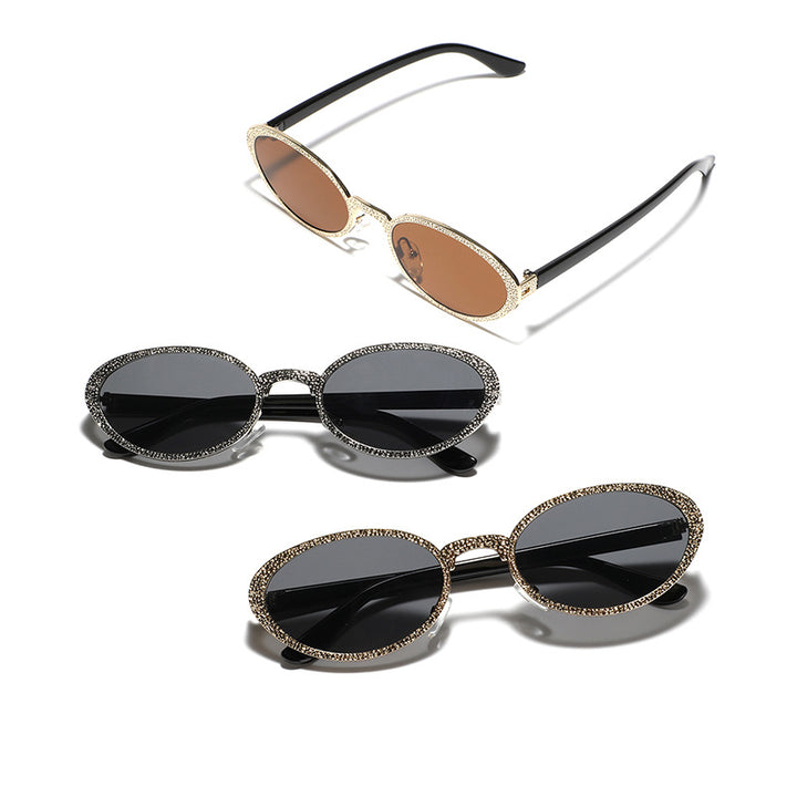 Dame Glamourøs solbrille med glitrende rammedekorasjon Luvikno