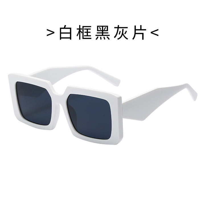 Dame Geometrisk Solbrille med bred ramme Luvikno