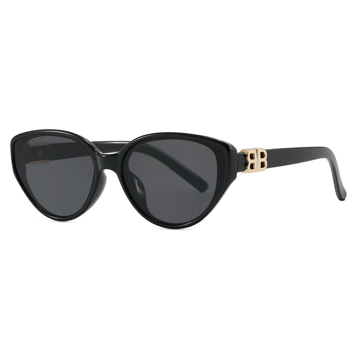 Dame modische Cat-Eye solbriller med elegant metallramme og UV-beskyttelse Luvikno