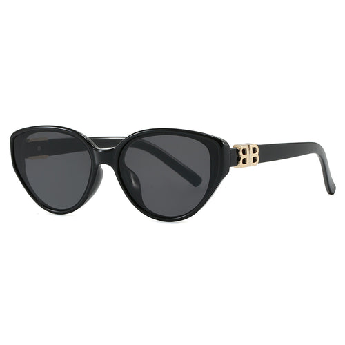 Dame modische Cat-Eye solbriller med elegant metallramme og UV-beskyttelse Luvikno