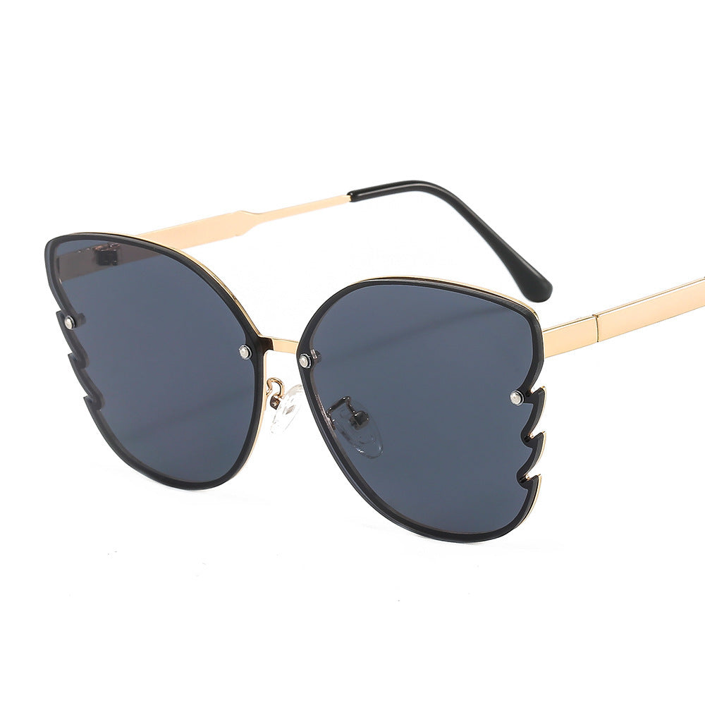 Dame statement solbriller med unikt design og fargegradering linser Luvikno