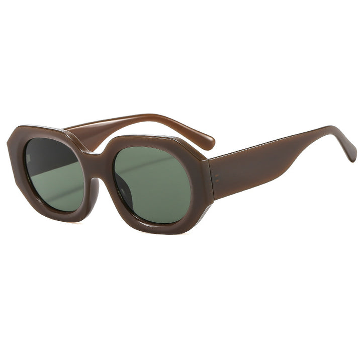 Dame modische solbrille i elegant, åttekantet design Luvikno