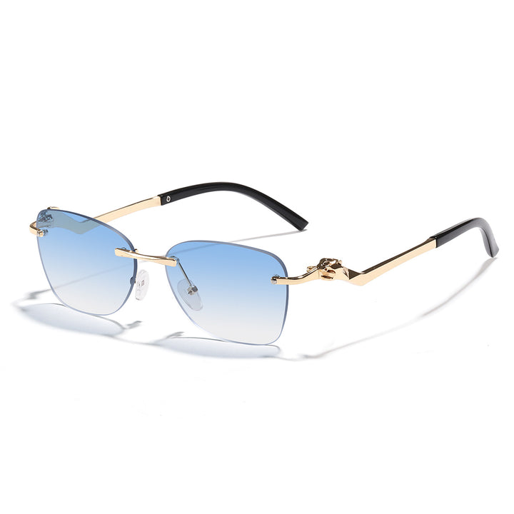 Dame moteriktig solbrille med stilige geometriske akenter Luvikno