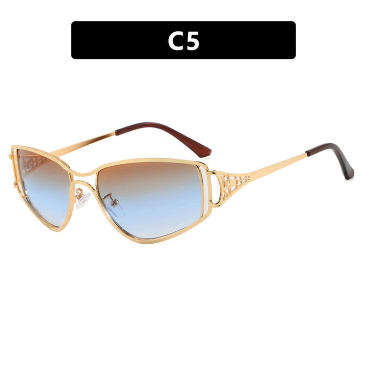 Dame eksklusive Cat-Eye solbriller med elegante dekorasjoner Luvikno