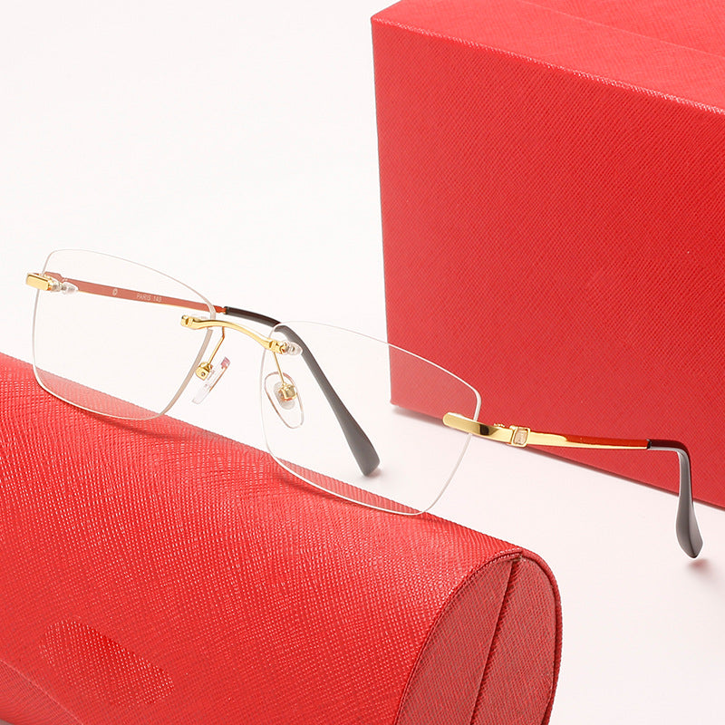Dame moteriktig halvramme solbrille med stilriktig metallramme Luvikno