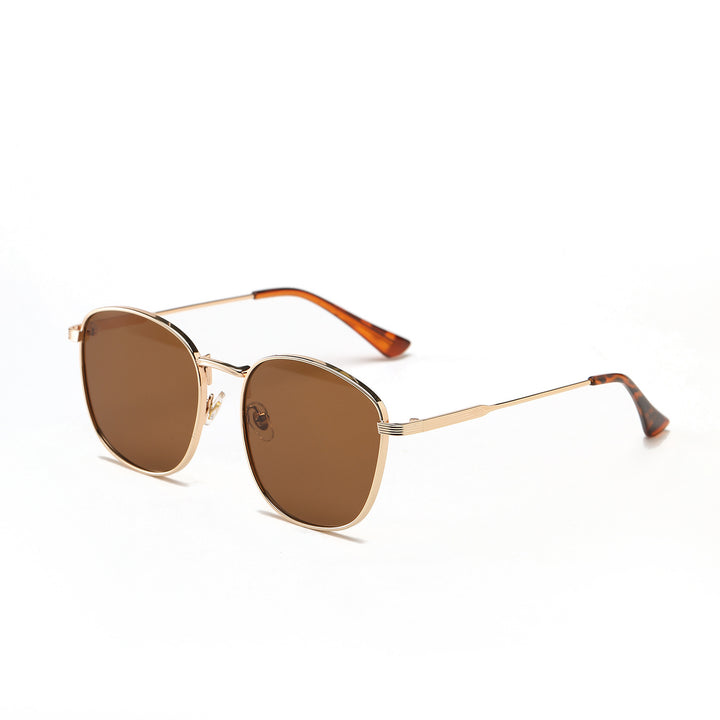 Dame modische Hexagon solbrille med luksuriøs metallramme Luvikno