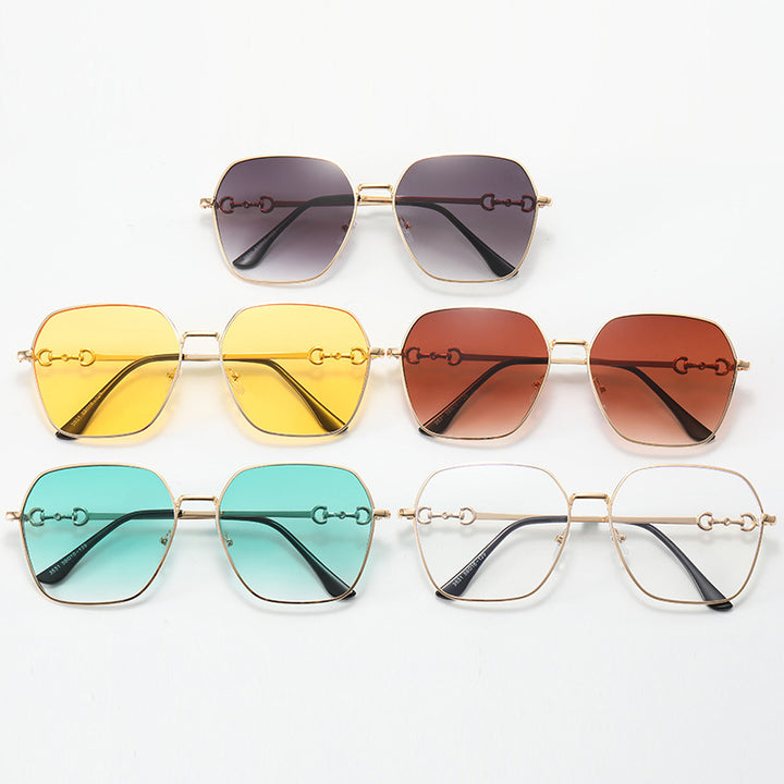 Dame geometrisk Oversized solbrille Luvikno
