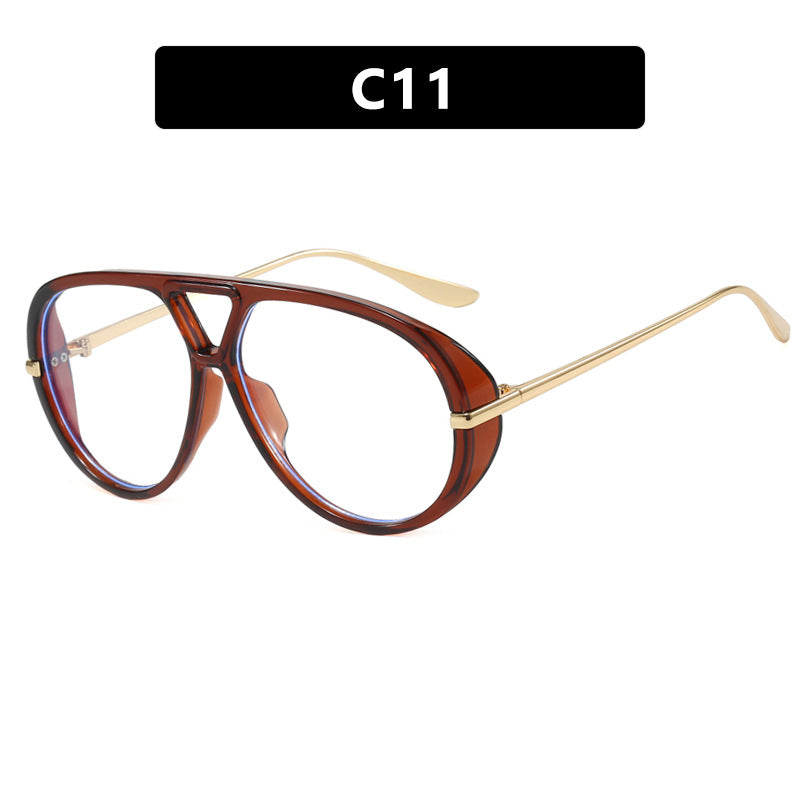Dame Oversized solbriller med elegant plastramme og speilbelagte glass Luvikno