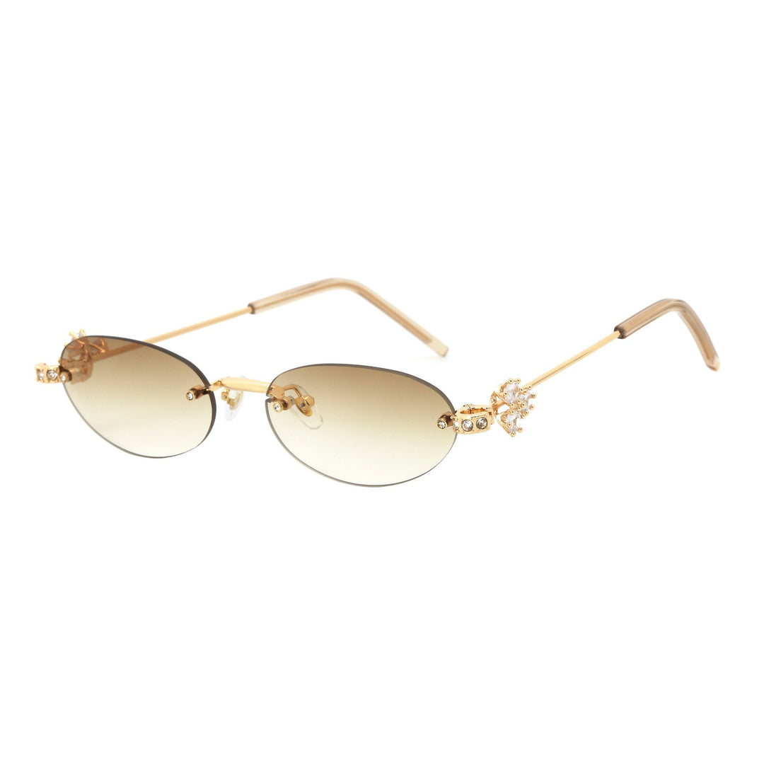 Dame Designer-solbrille med luksuriøse dekorasjoner Luvikno
