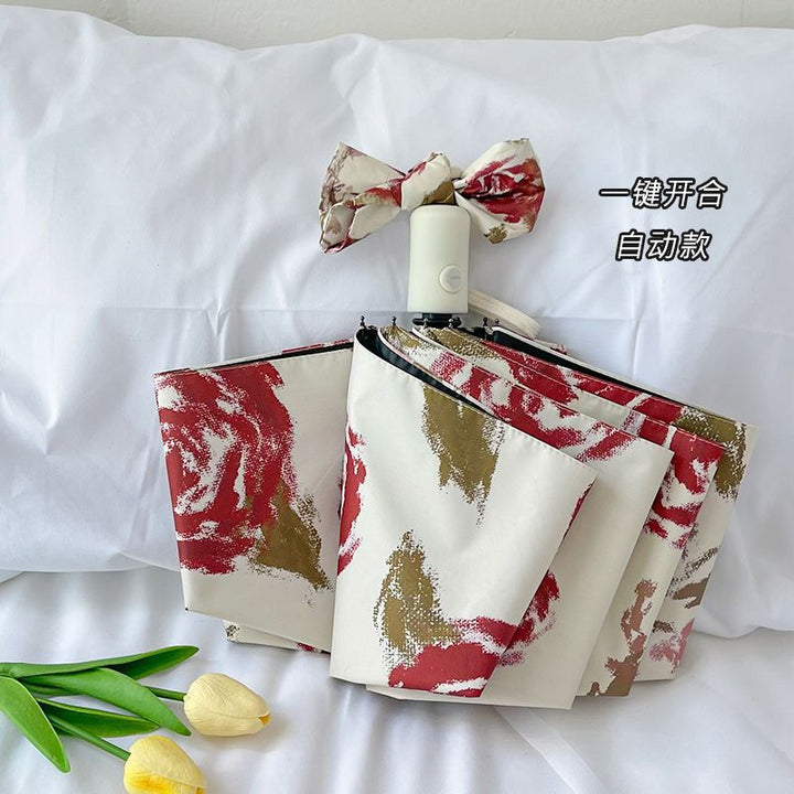 Dame Automatisk Folderegndekker med Blomsterdesign Luvikno