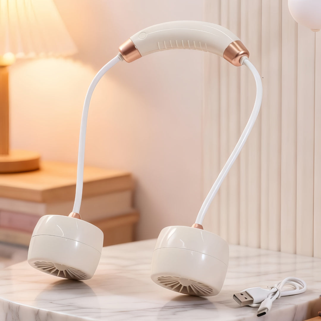 Dame Bærbar Nakkevifte med fleksibel design og integrert USB-port Luvikno