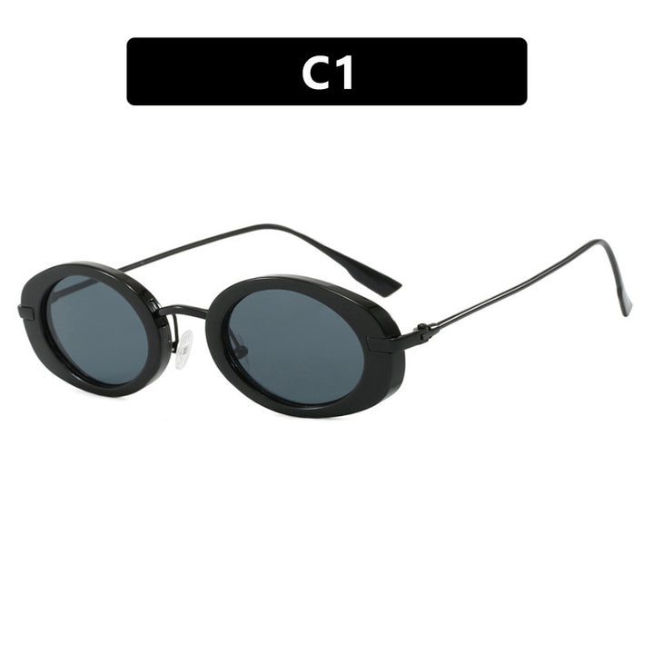 Dame moteriktig solbrille i elegant ovalt design Luvikno