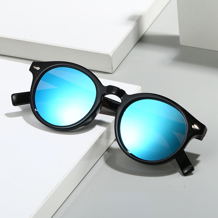 Dame trendy solbriller med transparent ramme og gule glass Luvikno