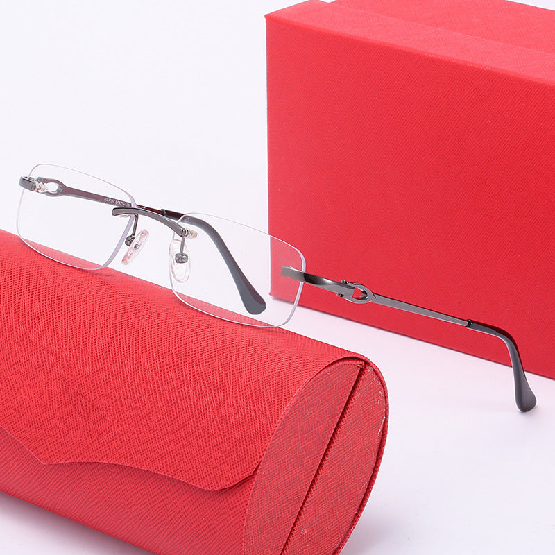 Dame elegant halvrammebrille med komfortable nesepads Luvikno