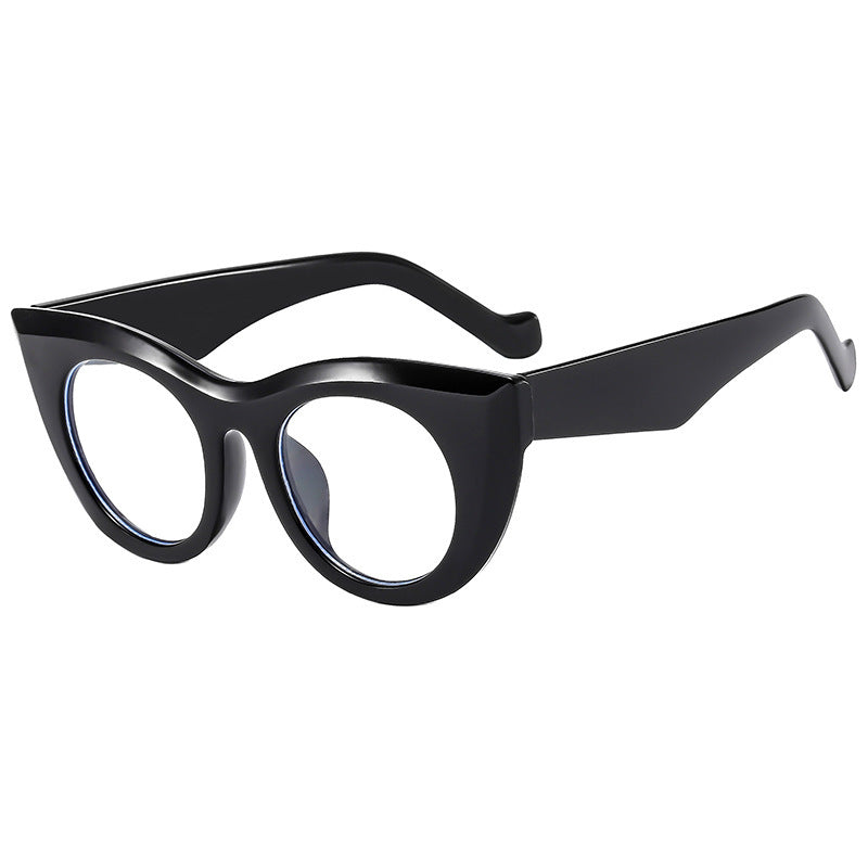 Dame Cat-Eye solbriller med transparent ramme og polariserte linser Luvikno