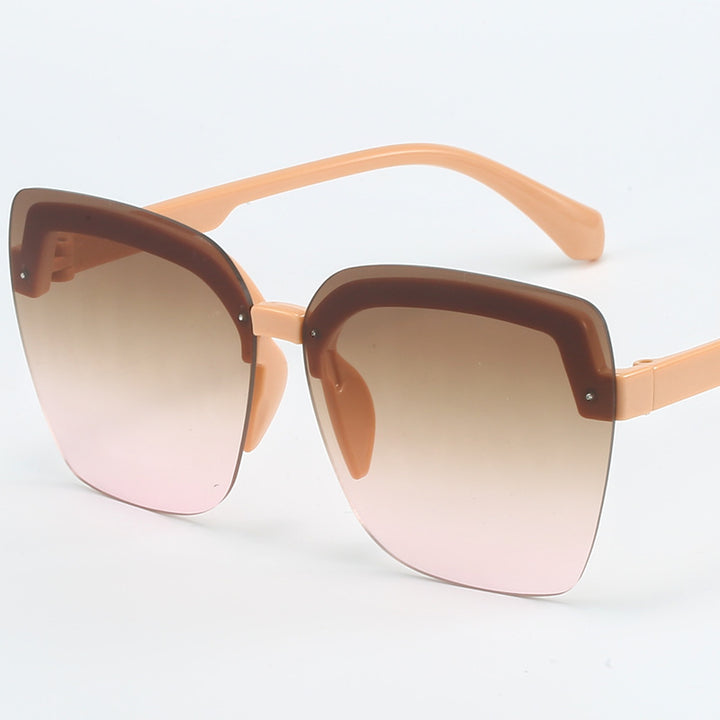 Dame moteriktig Shield-solbrille med moderne, kvadratisk design Luvikno