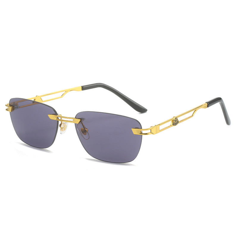 Dame Designer solbrille med elegant metallramme Luvikno