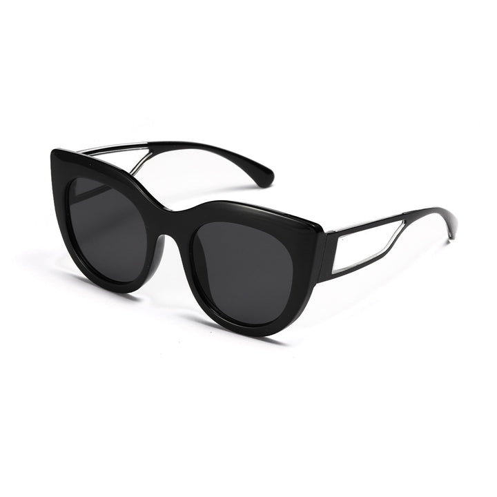 Dame trendy Cat-Eye solbriller med brede UV-beskyttende glas Luvikno