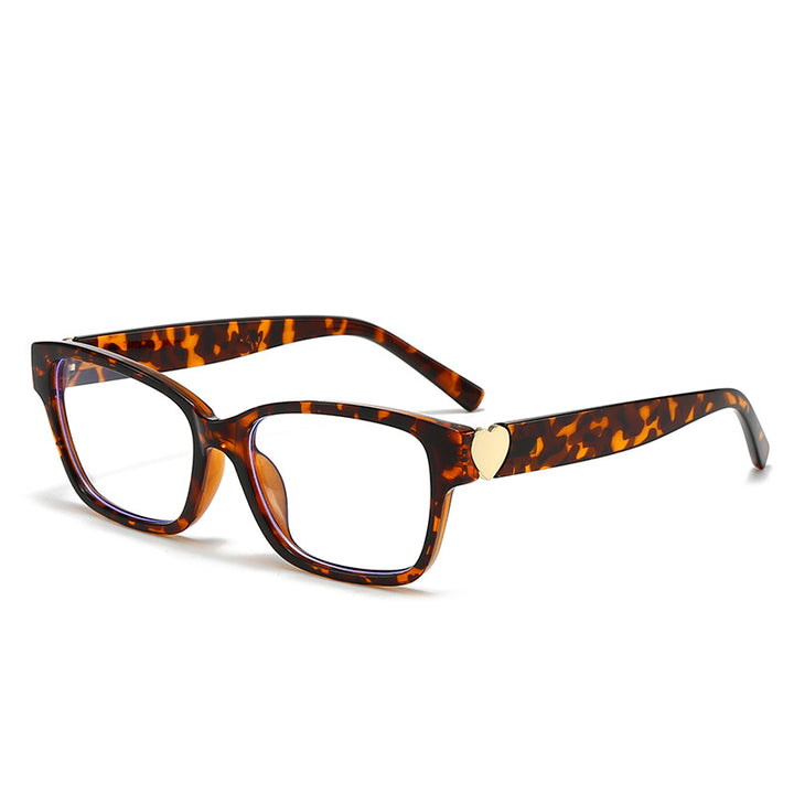 Dame moterik kvadratisk solbrille med hjerte-senter Luvikno